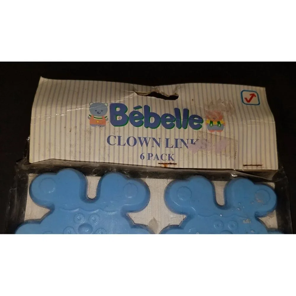 NEW Bebelle Clown Link Lot (6 Packs of 6 Links) Baby Toys Blue Yellow Green Pink
